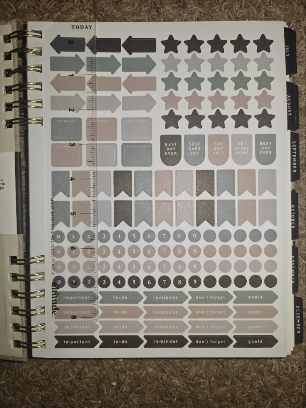 2025-2026 Gray Split Wire Weekly & Monthly Planner
